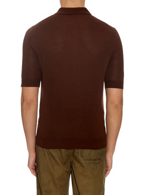 mens burberry ribbed collar short sleeve shirt